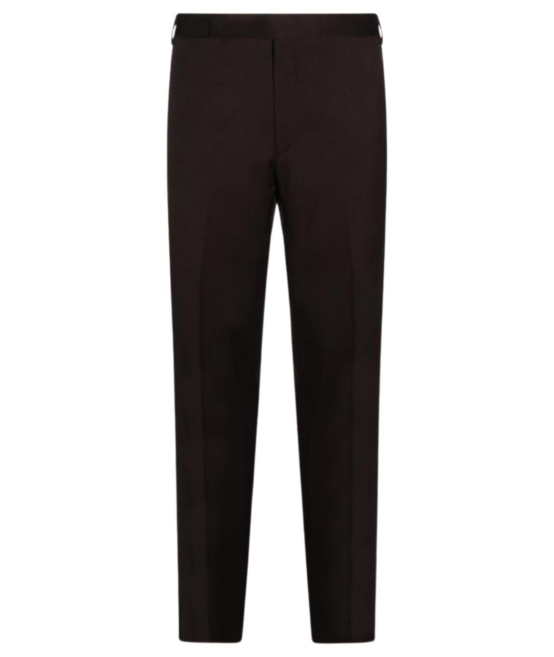 LARDINI Коричневые шерстяные классические брюки, фото 1