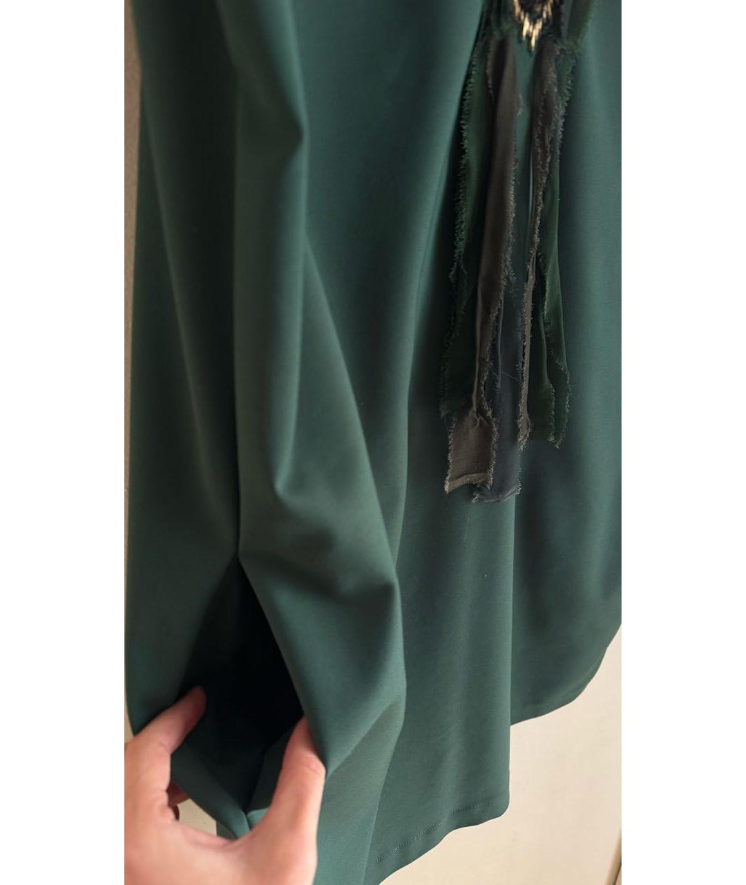 JO NO FUI Зеленые хлопко-эластановое коктейльное платье, фото 4