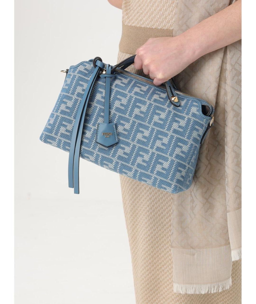 FENDI Голубая деним сумка через плечо, фото 3