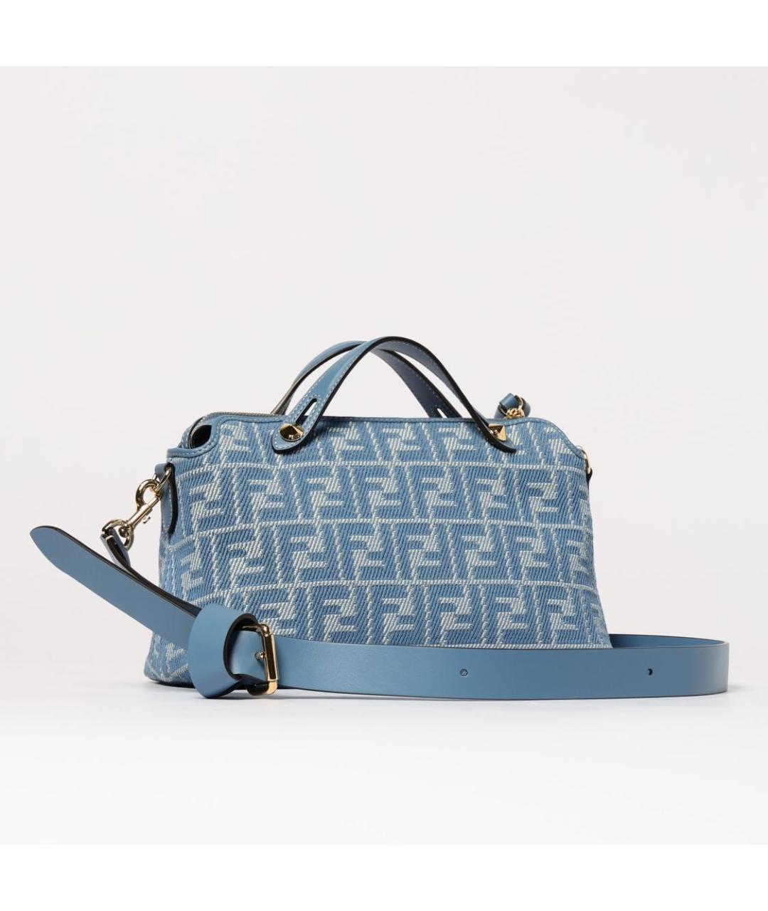 FENDI Голубая деним сумка через плечо, фото 2