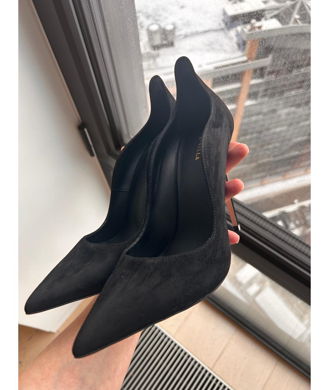 LE SILLA Черные замшевые туфли, фото 5