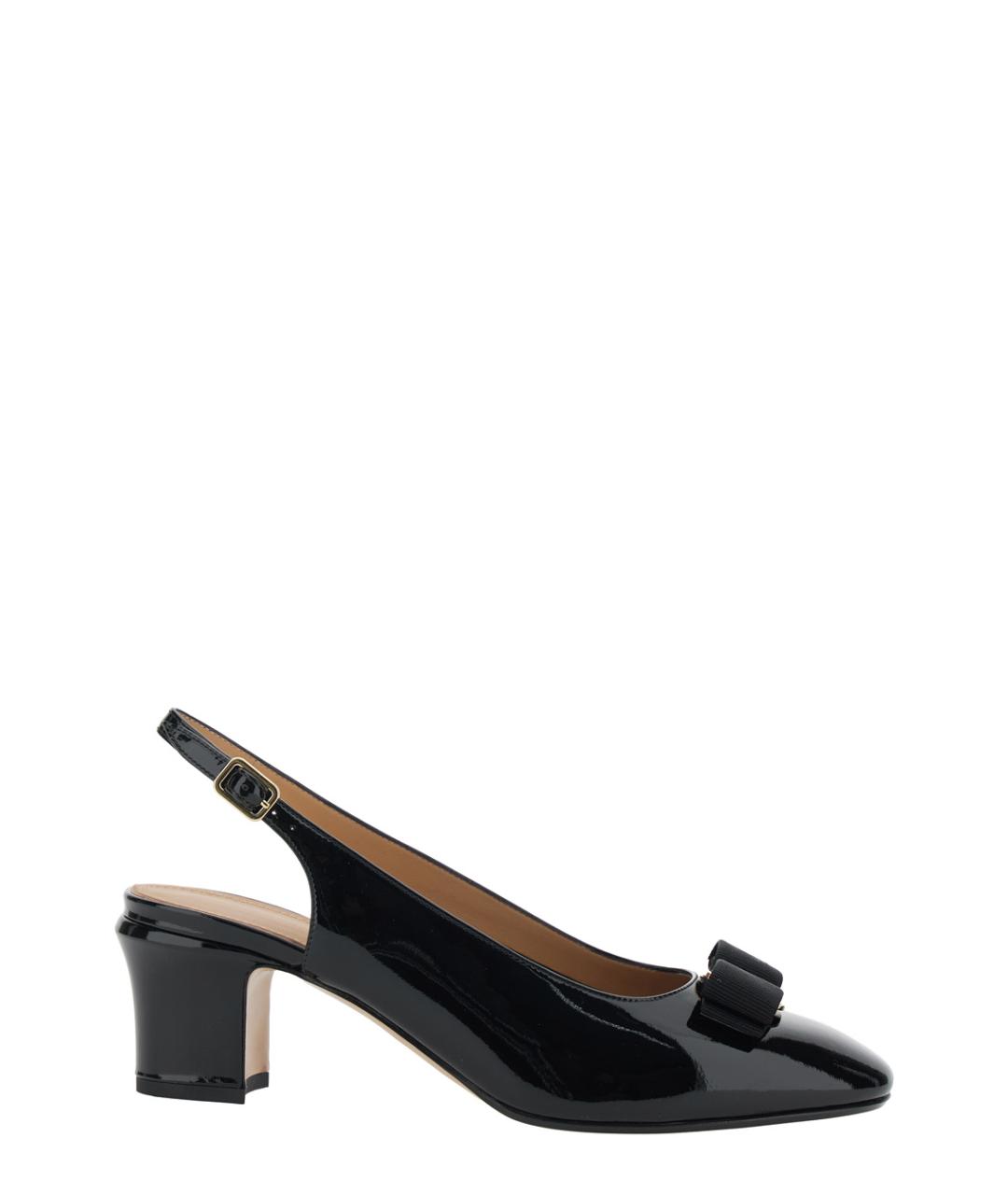 FERRAGAMO Черные туфли из лакированной кожи, фото 1