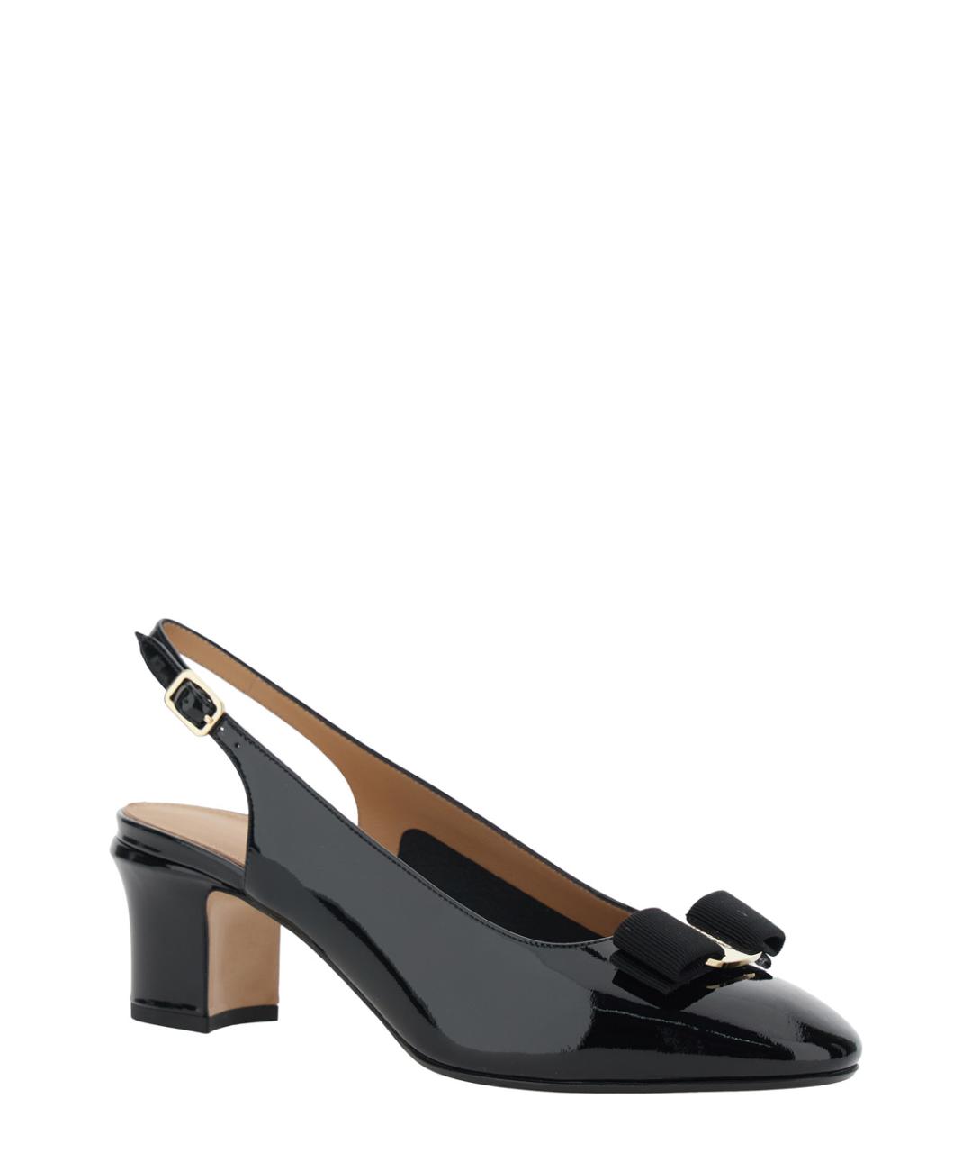 FERRAGAMO Черные туфли из лакированной кожи, фото 2