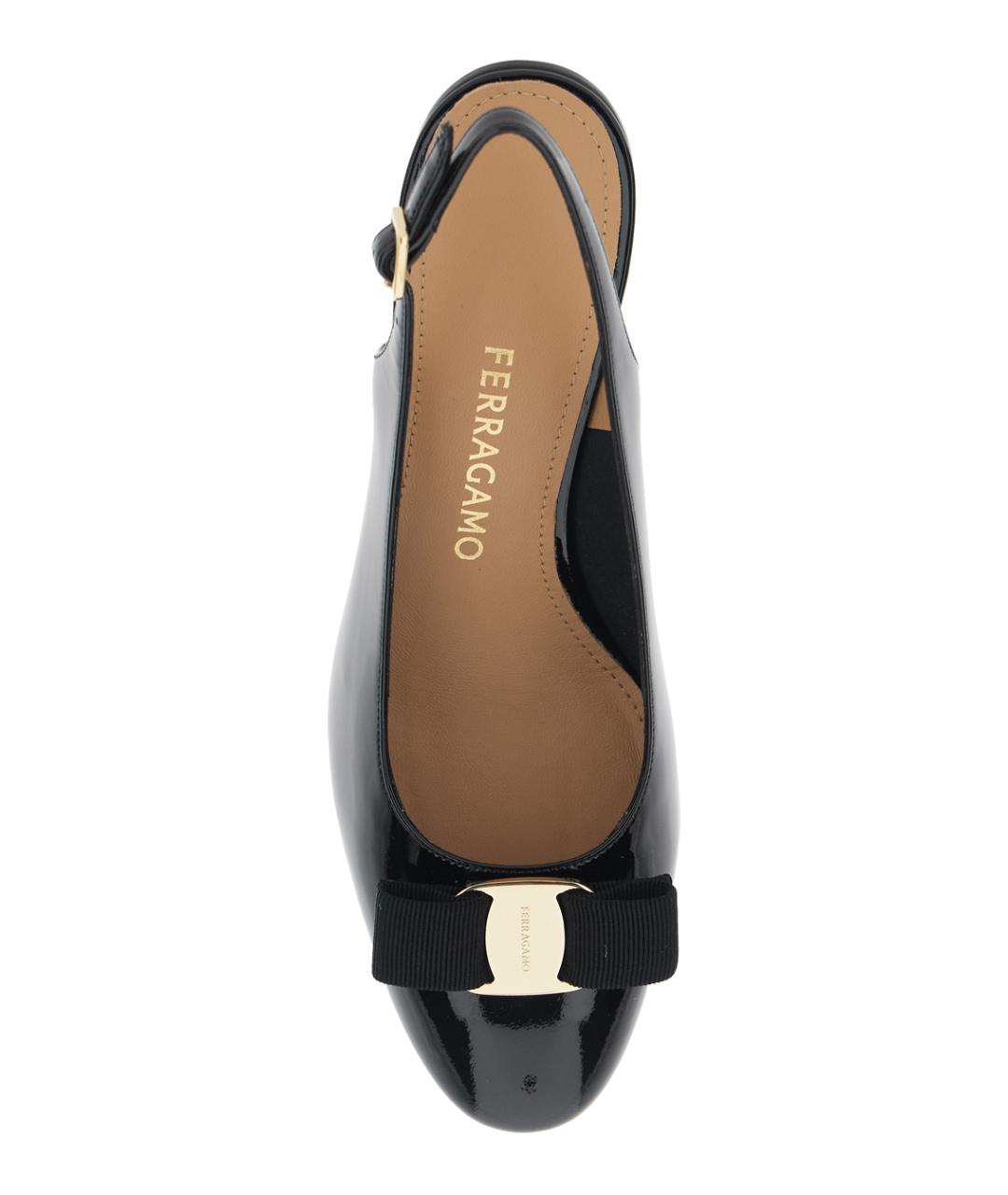 FERRAGAMO Черные туфли из лакированной кожи, фото 4