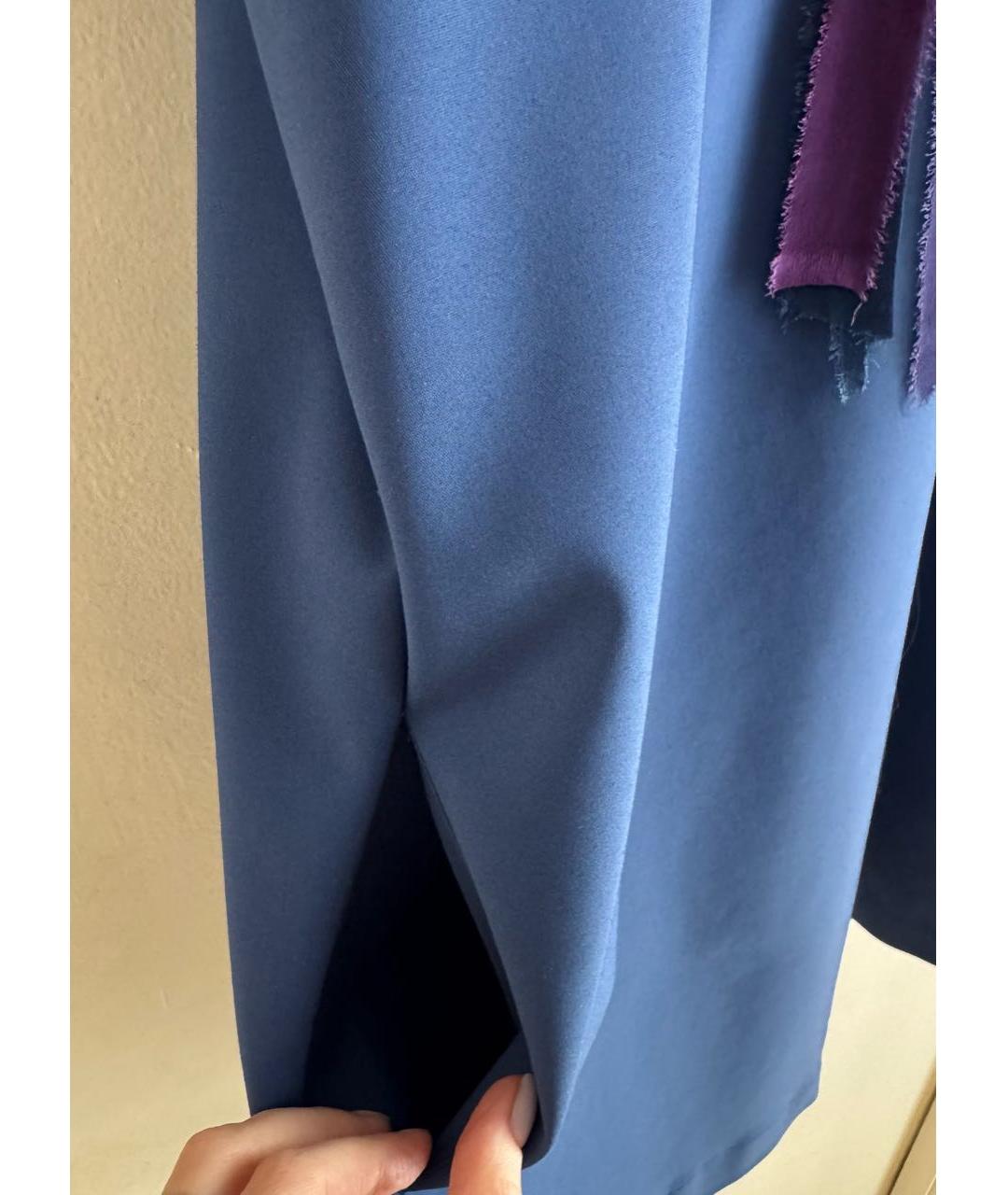 JO NO FUI Темно-синее хлопко-эластановое платье, фото 3