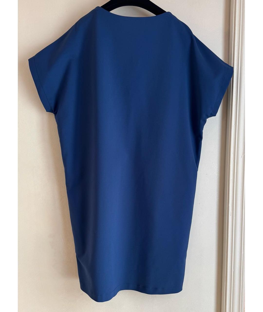 JO NO FUI Темно-синее хлопко-эластановое платье, фото 2