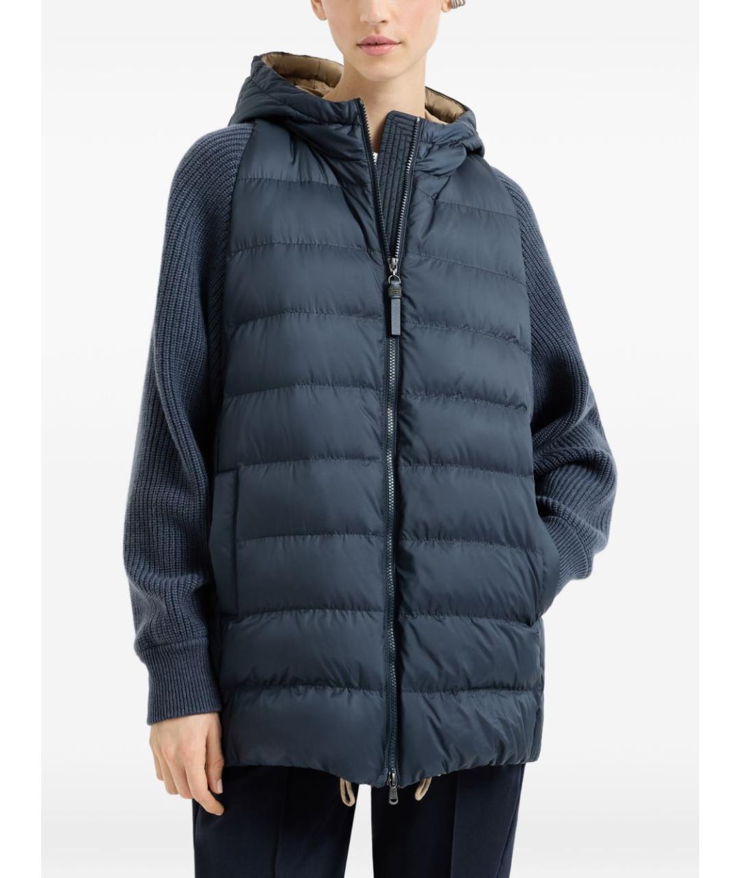 BRUNELLO CUCINELLI Синяя полиэстеровая куртка, фото 3