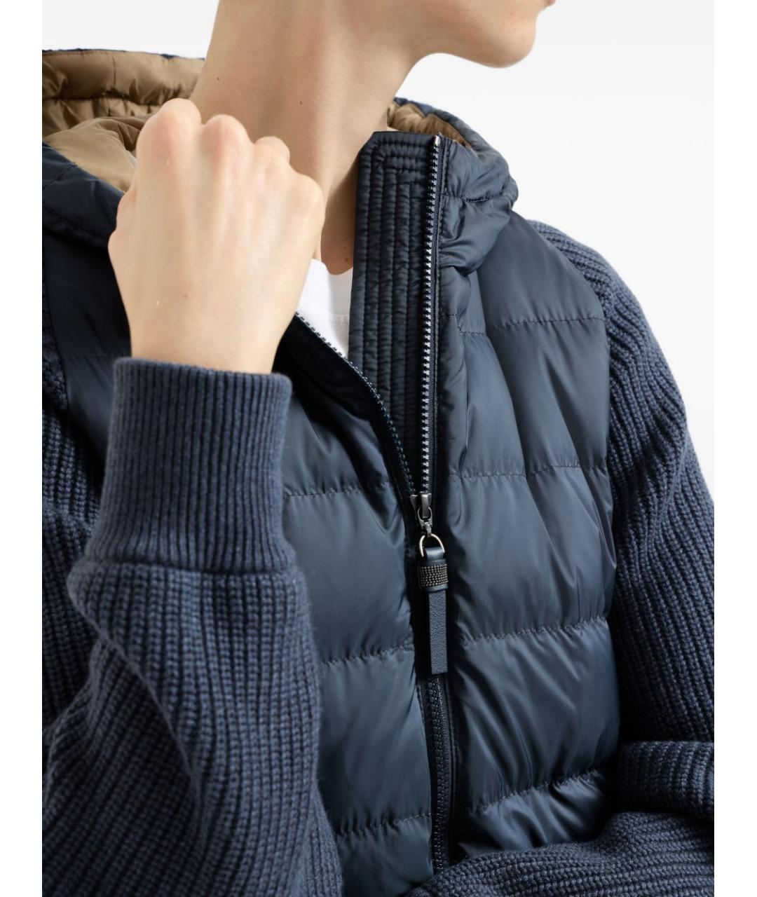 BRUNELLO CUCINELLI Синяя полиэстеровая куртка, фото 4