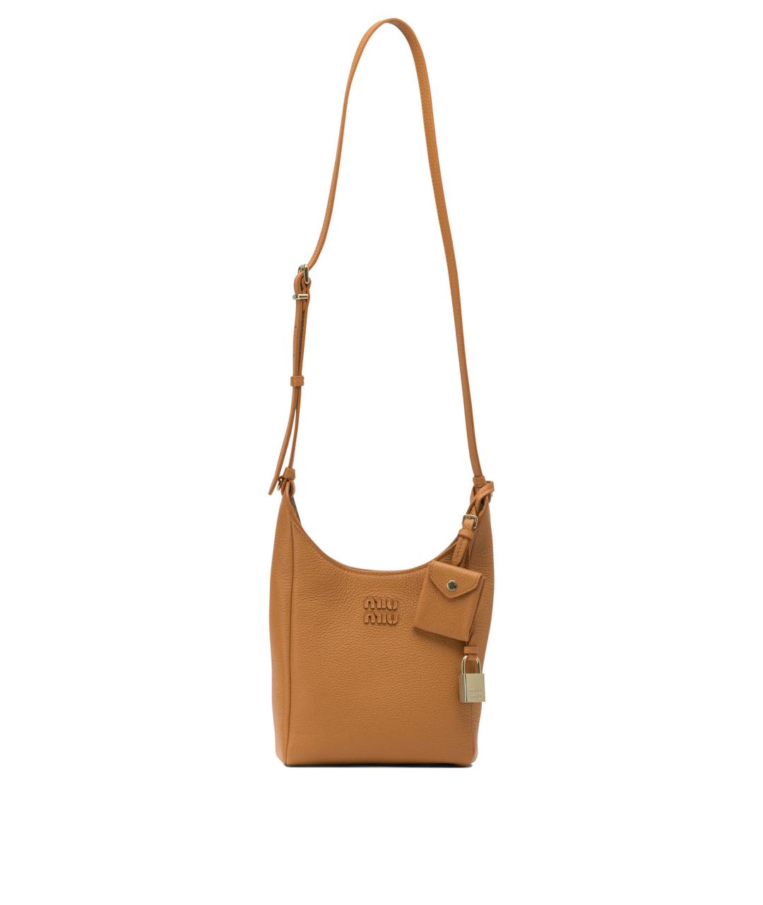 MIU MIU Бежевая кожаная сумка через плечо, фото 1