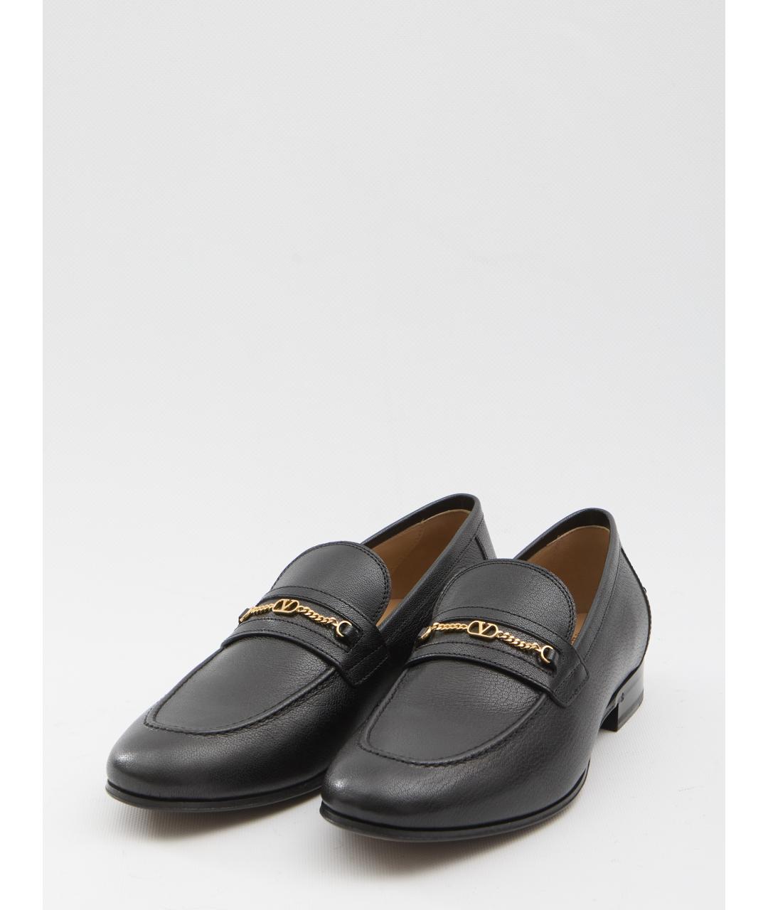 VALENTINO Черные кожаные лоферы, фото 2