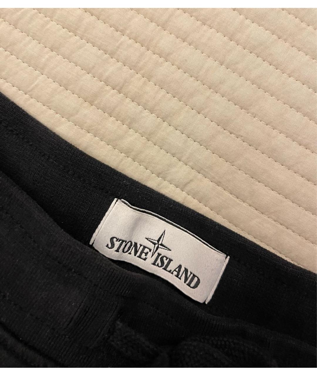 STONE ISLAND Черные хлопковые шорты, фото 4
