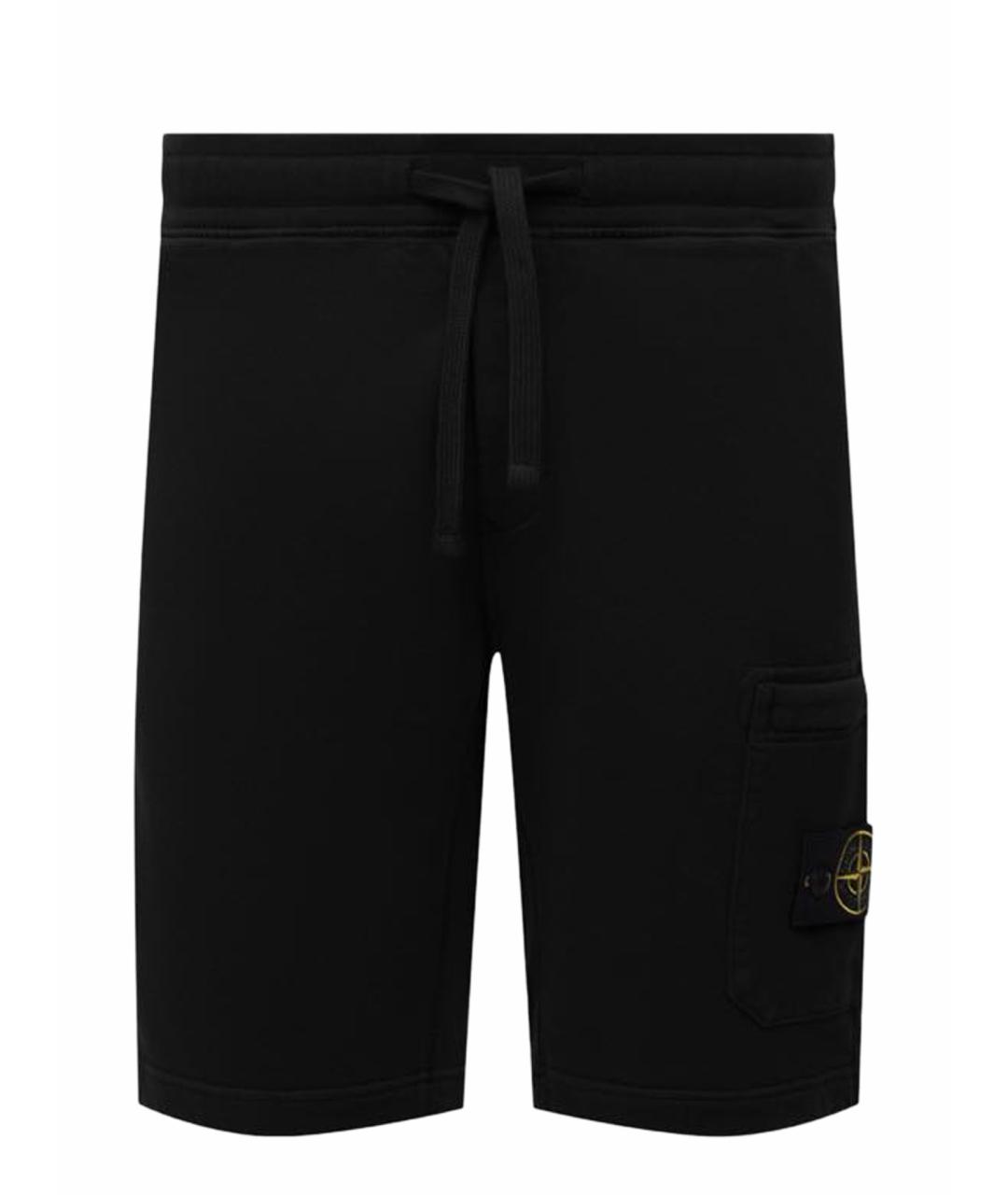 STONE ISLAND Черные хлопковые шорты, фото 1