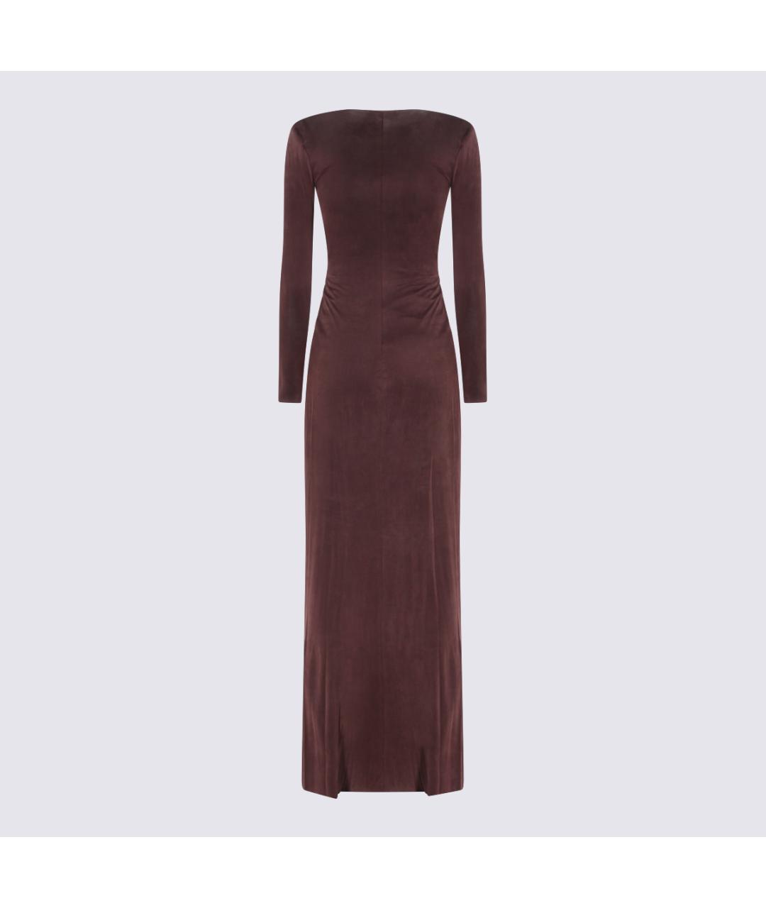 ELISABETTA FRANCHI Коричневое вечернее платье, фото 2