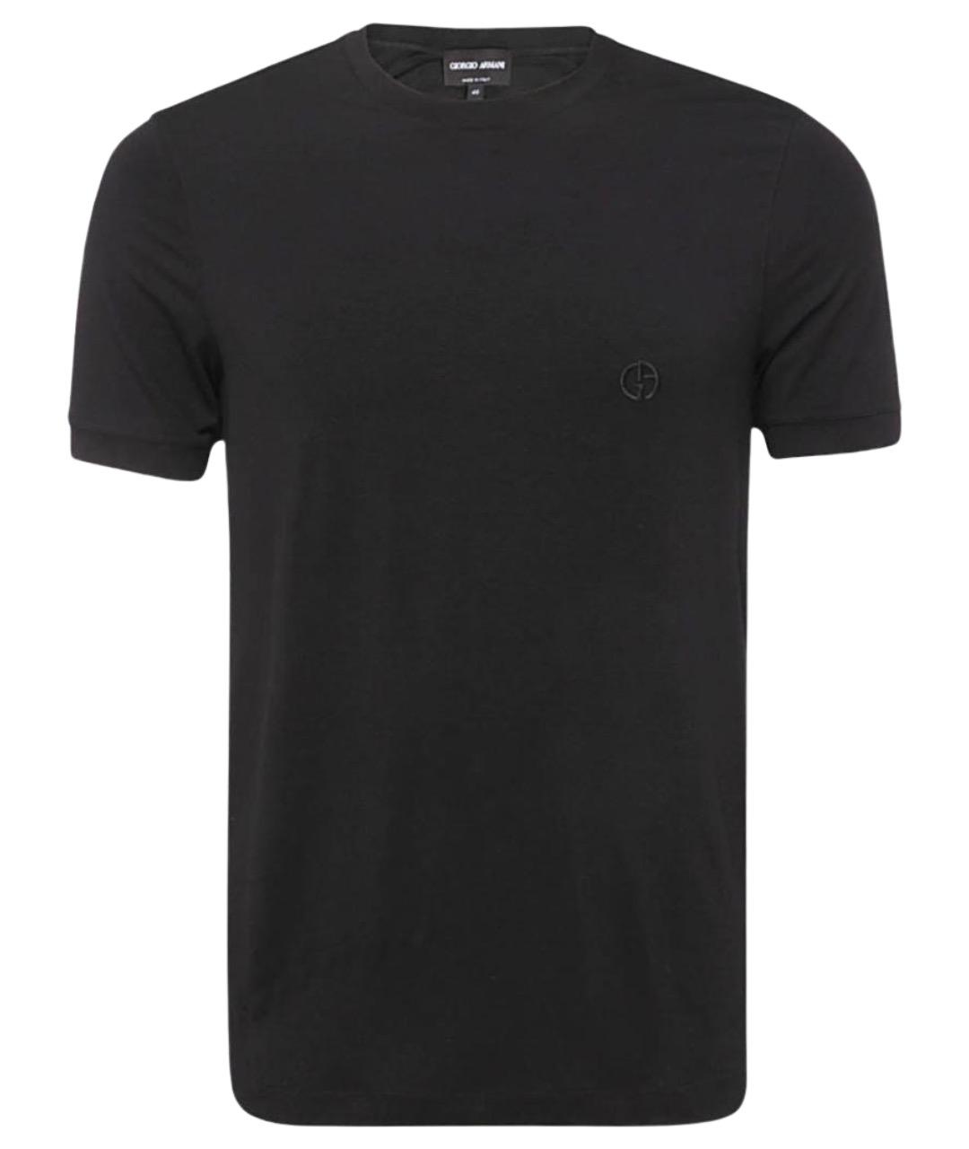 GIORGIO ARMANI Черная вискозная футболка, фото 1