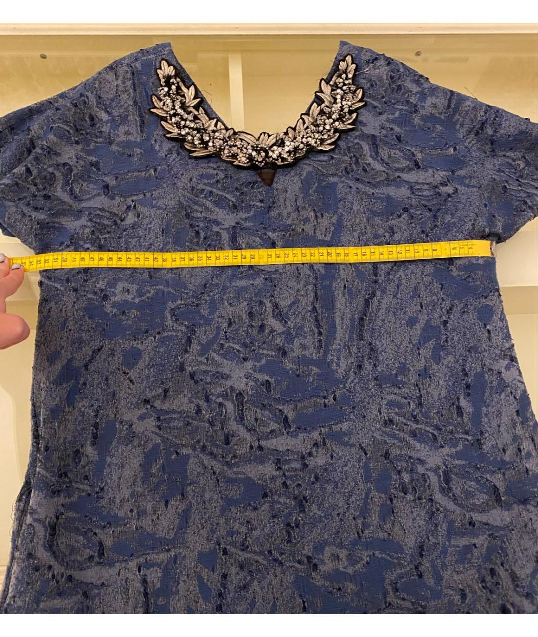 JO NO FUI Синее хлопковое коктейльное платье, фото 7