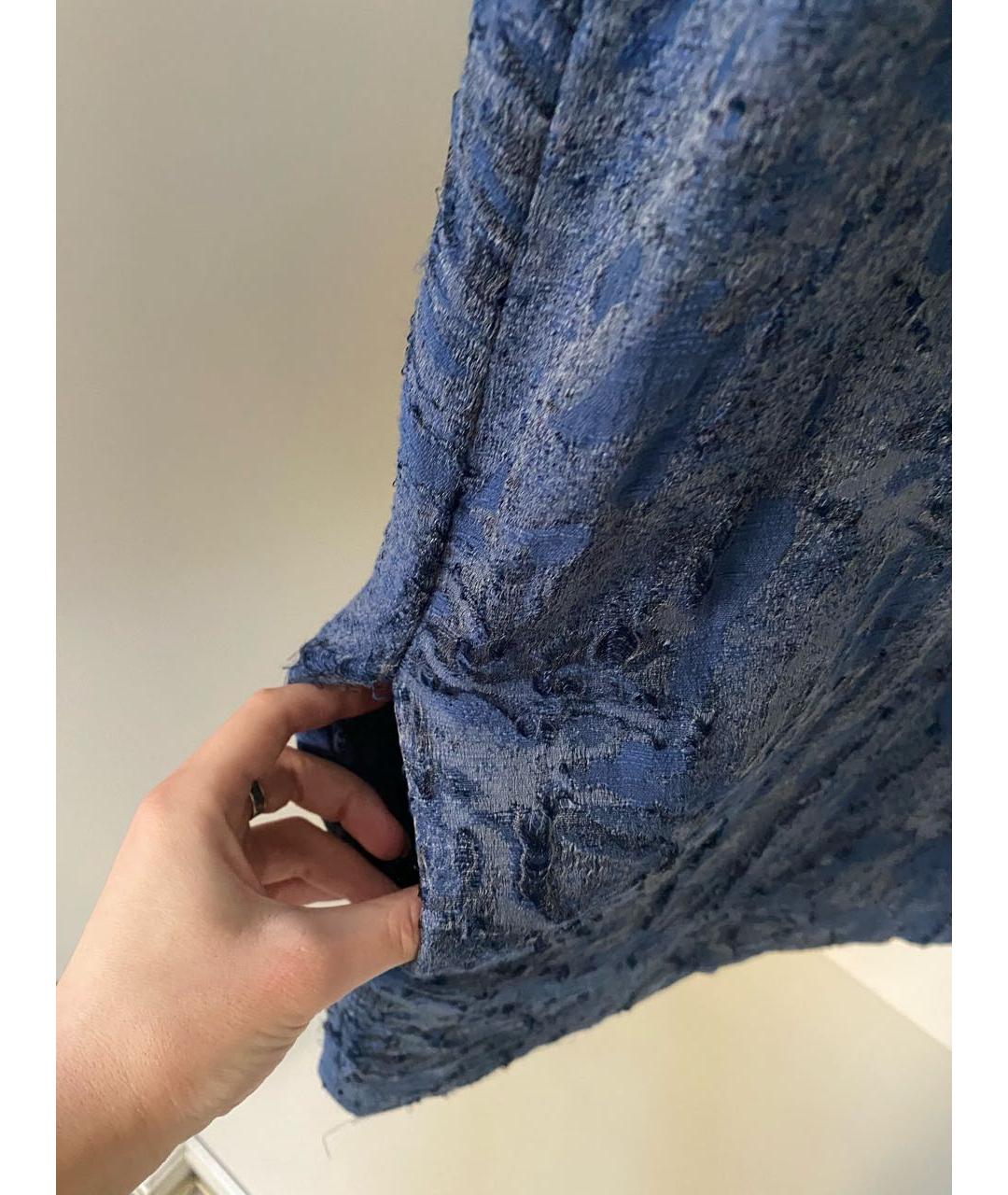 JO NO FUI Синее хлопковое коктейльное платье, фото 4