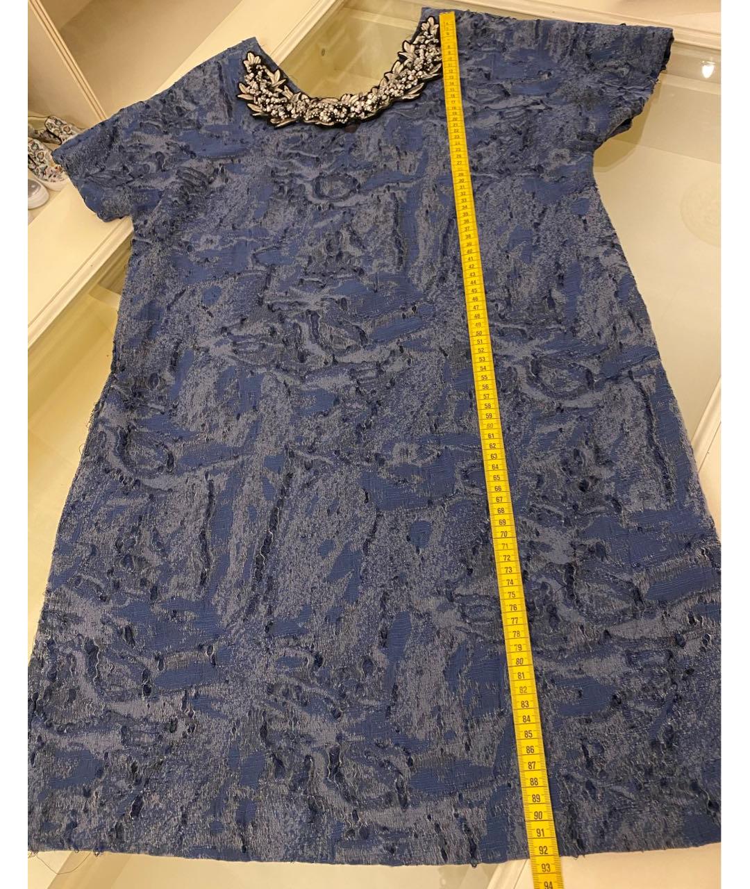 JO NO FUI Синее хлопковое коктейльное платье, фото 8