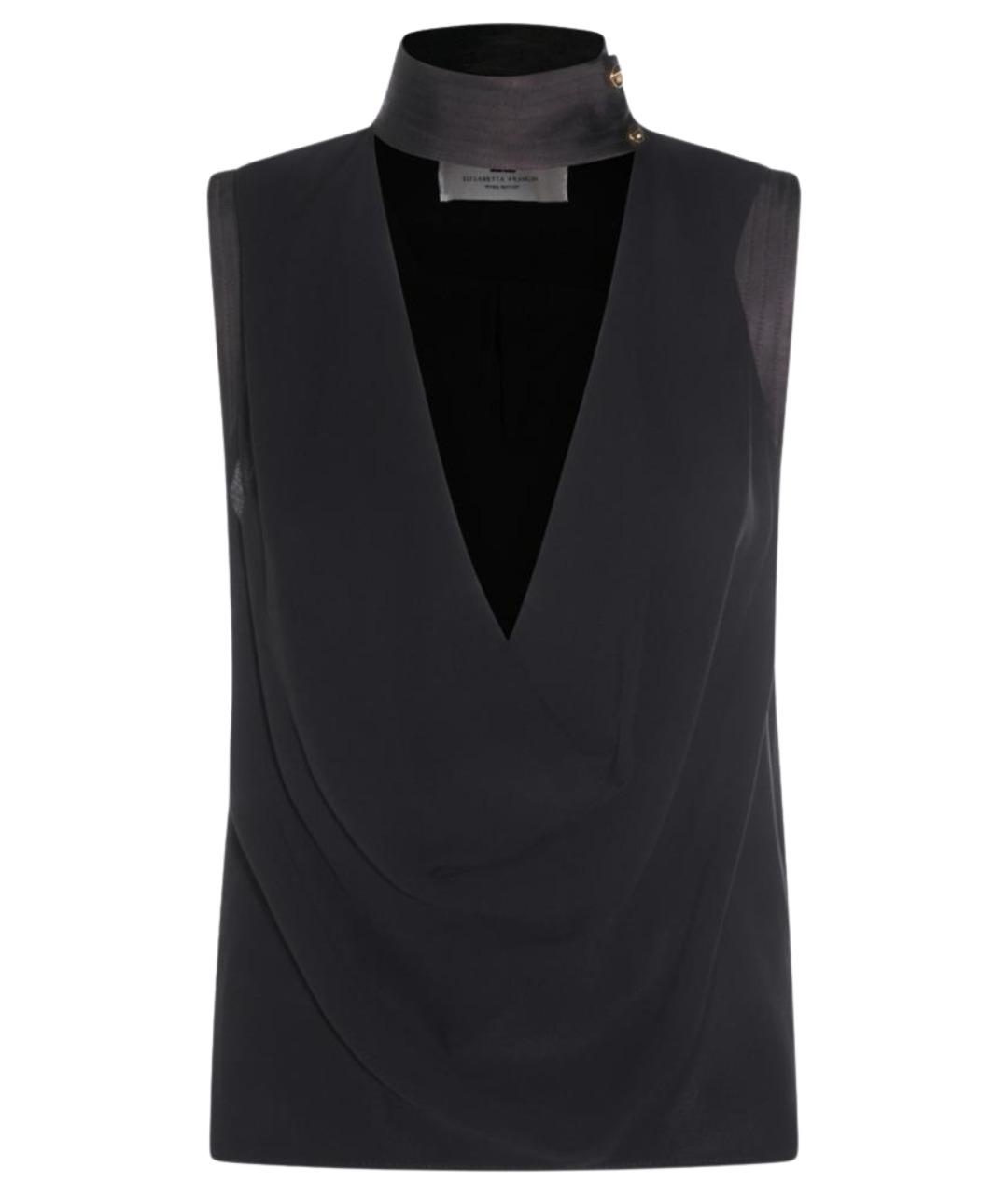 ELISABETTA FRANCHI Черная вискозная рубашка, фото 1