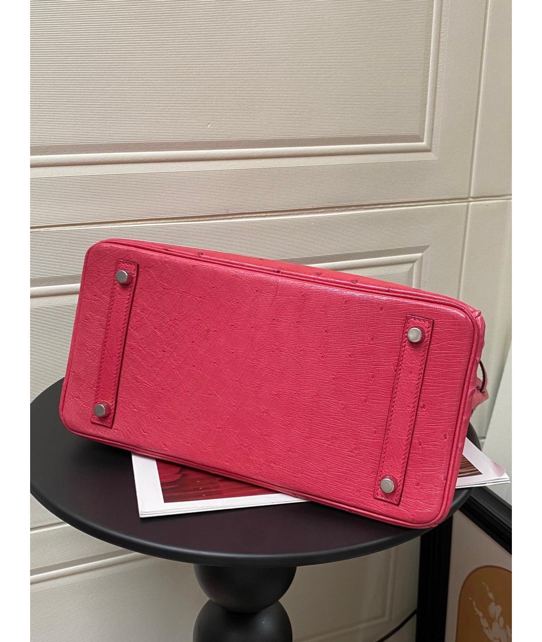 HERMES Розовая кожаная сумка с короткими ручками, фото 3