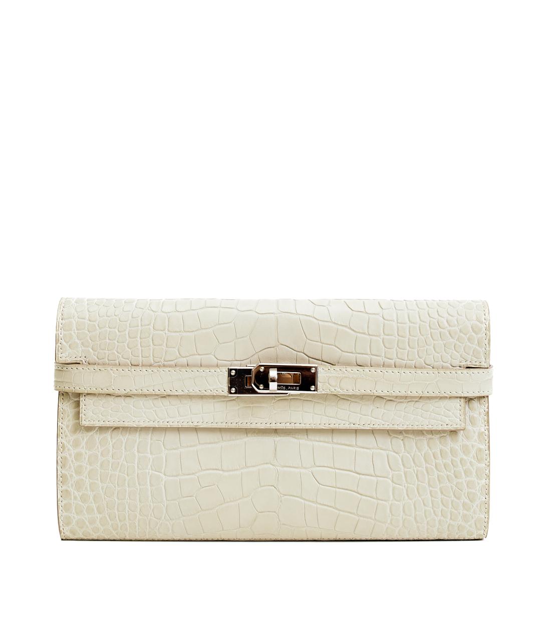 HERMES Бежевый кошелек из экзотической кожи, фото 8