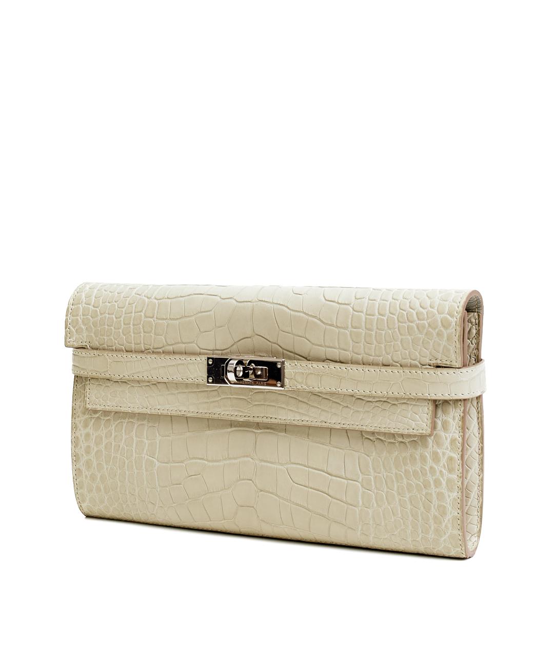 HERMES Бежевый кошелек из экзотической кожи, фото 2