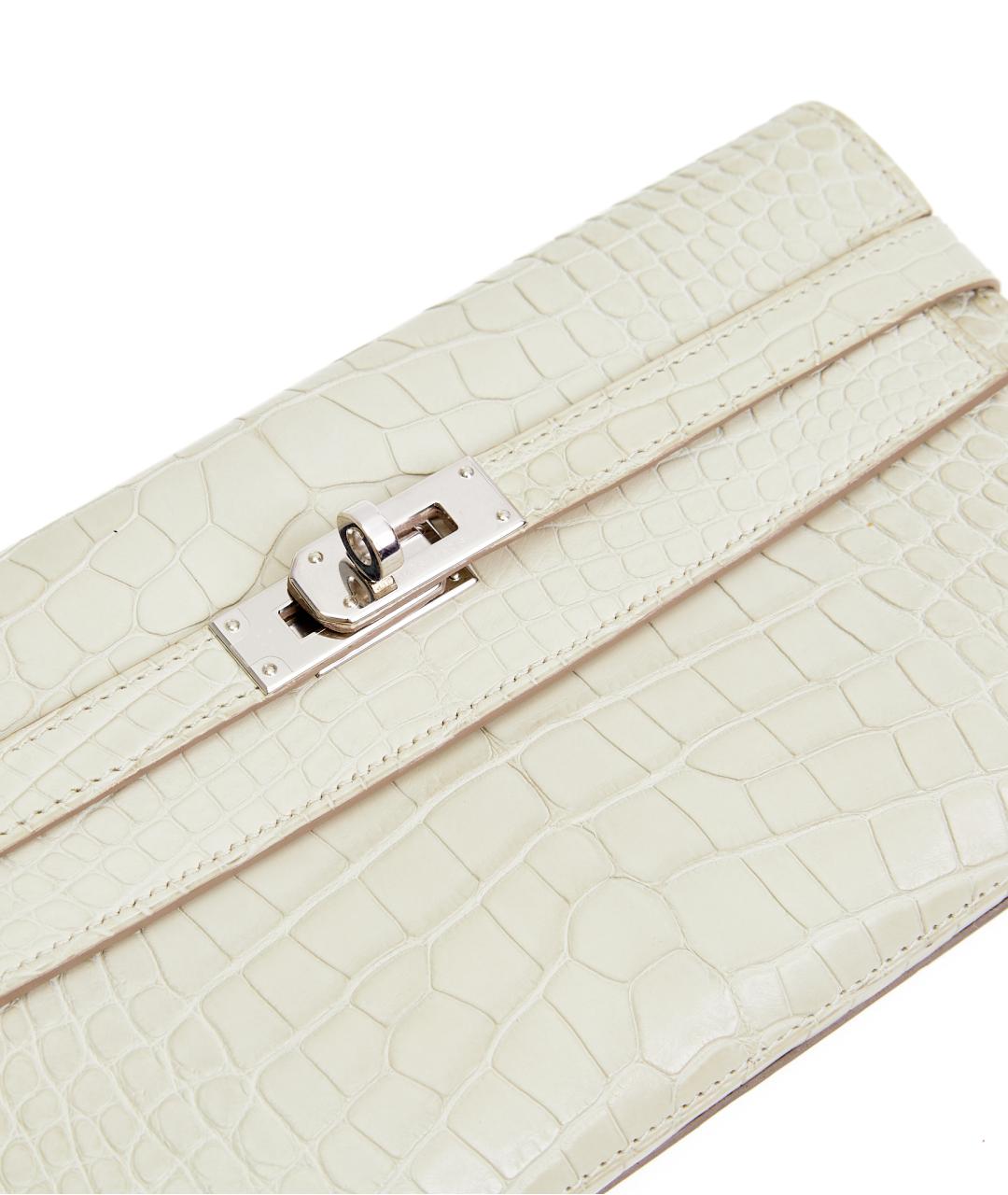 HERMES Бежевый кошелек из экзотической кожи, фото 4