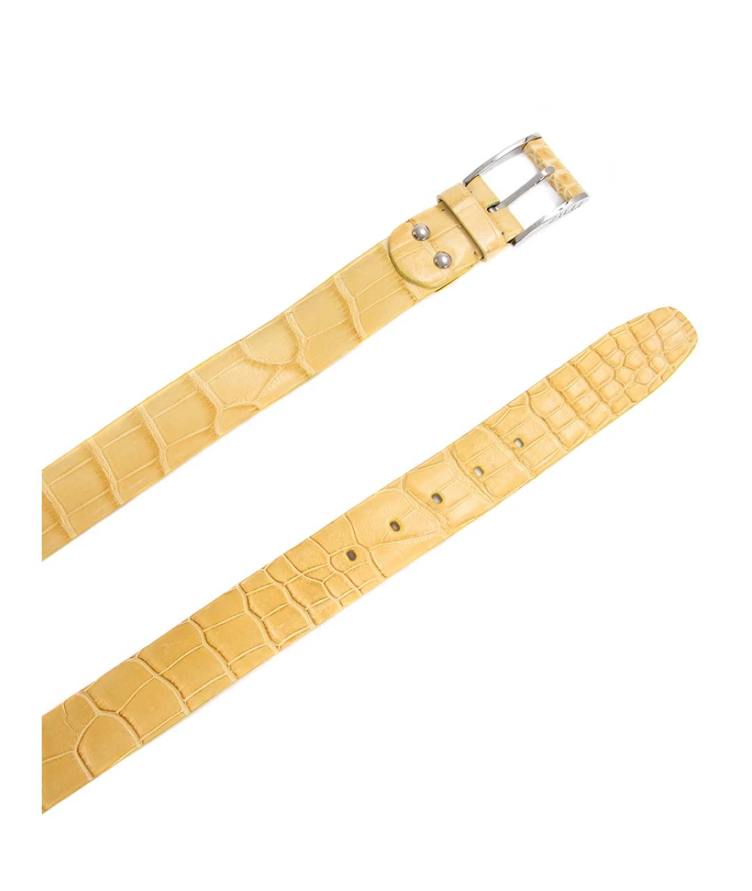 ZILLI Желтый ремень из экзотической кожи, фото 3