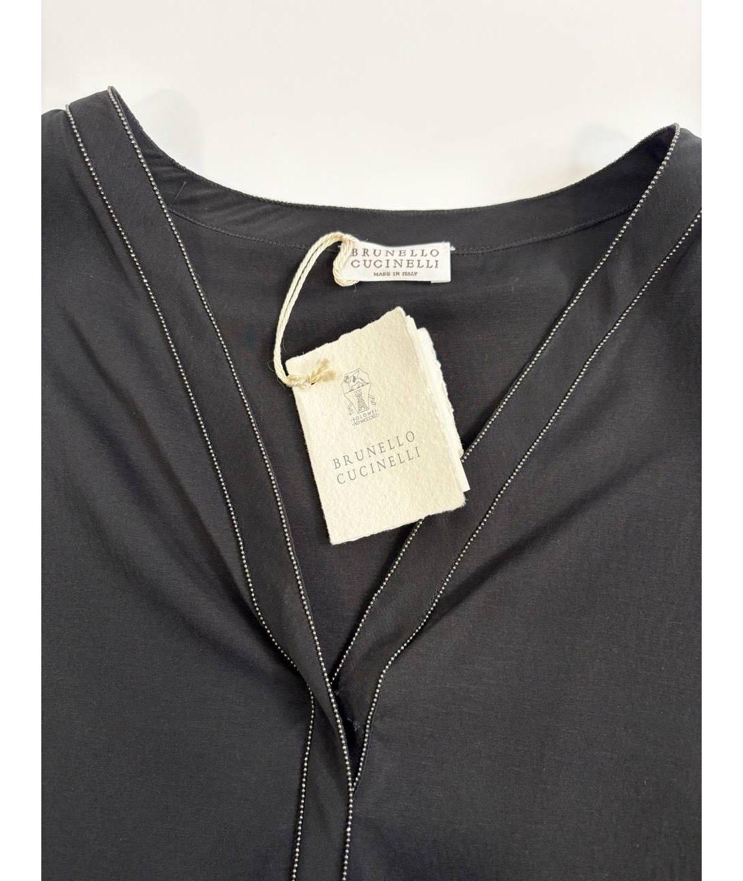 BRUNELLO CUCINELLI Черная шелковая рубашка, фото 3