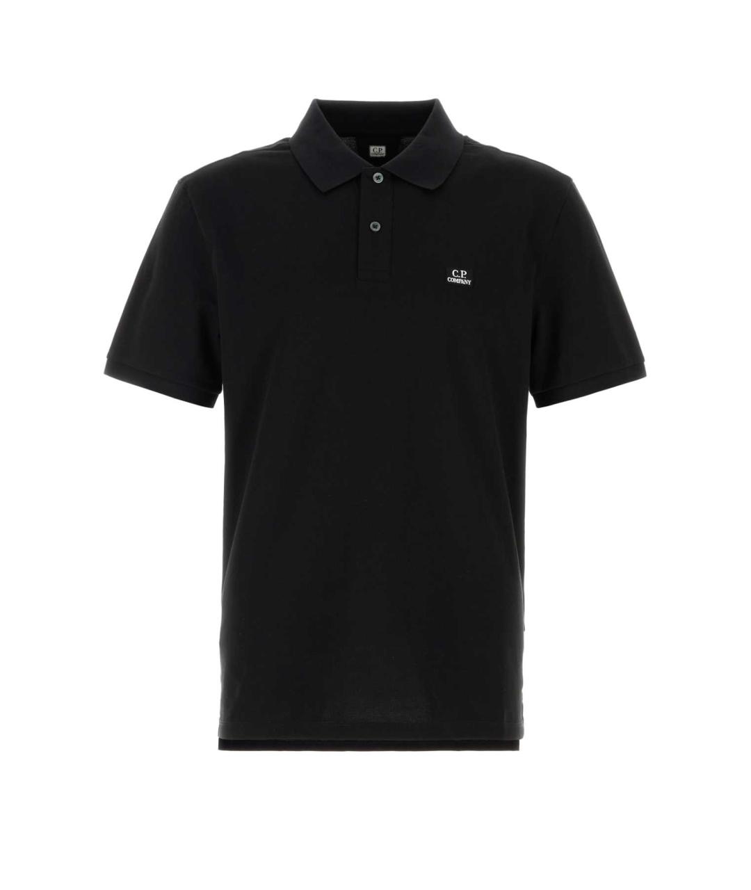 CP COMPANY Черное хлопковое поло с коротким рукавом, фото 1