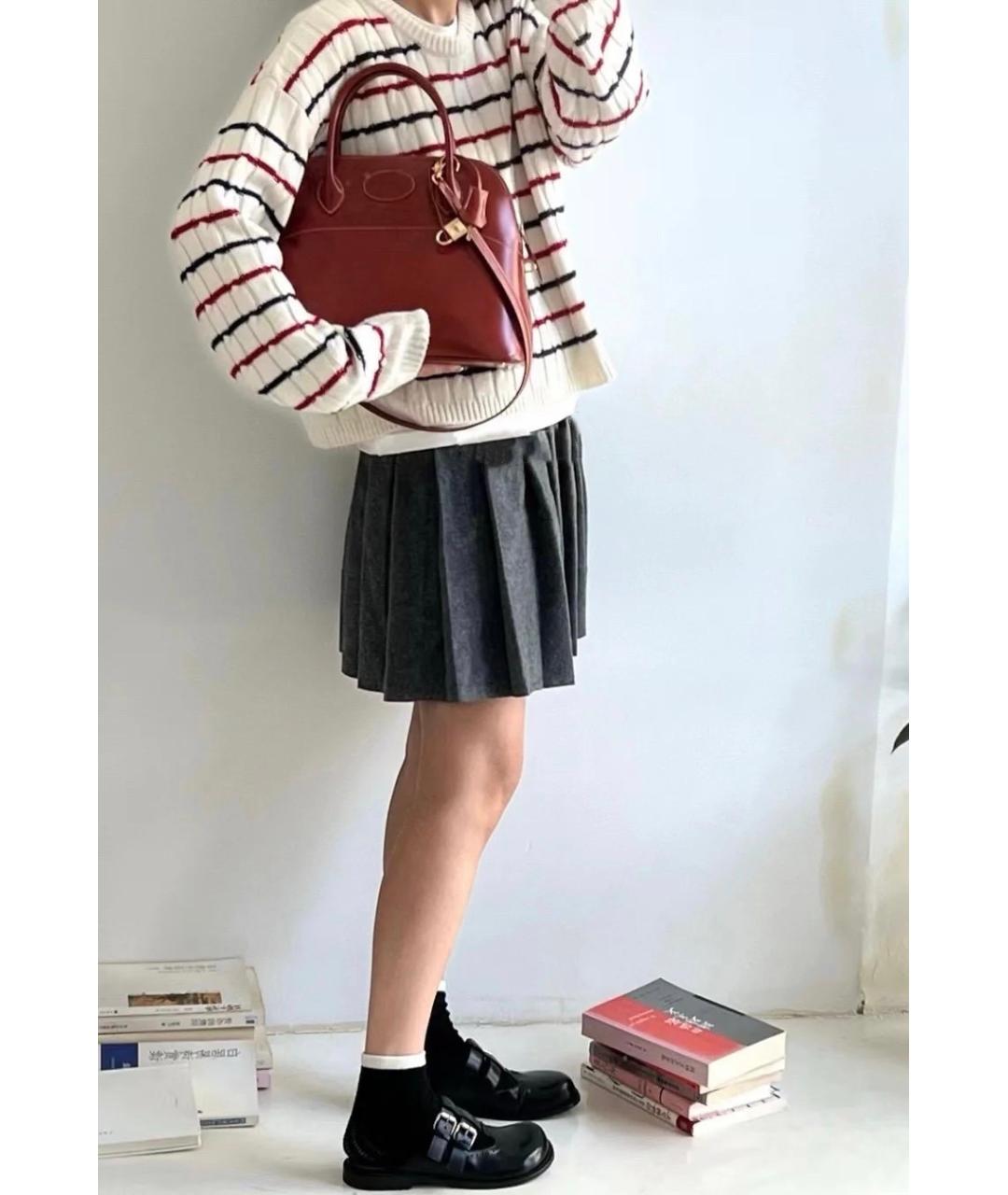 HERMES Красная кожаная сумка с короткими ручками, фото 5