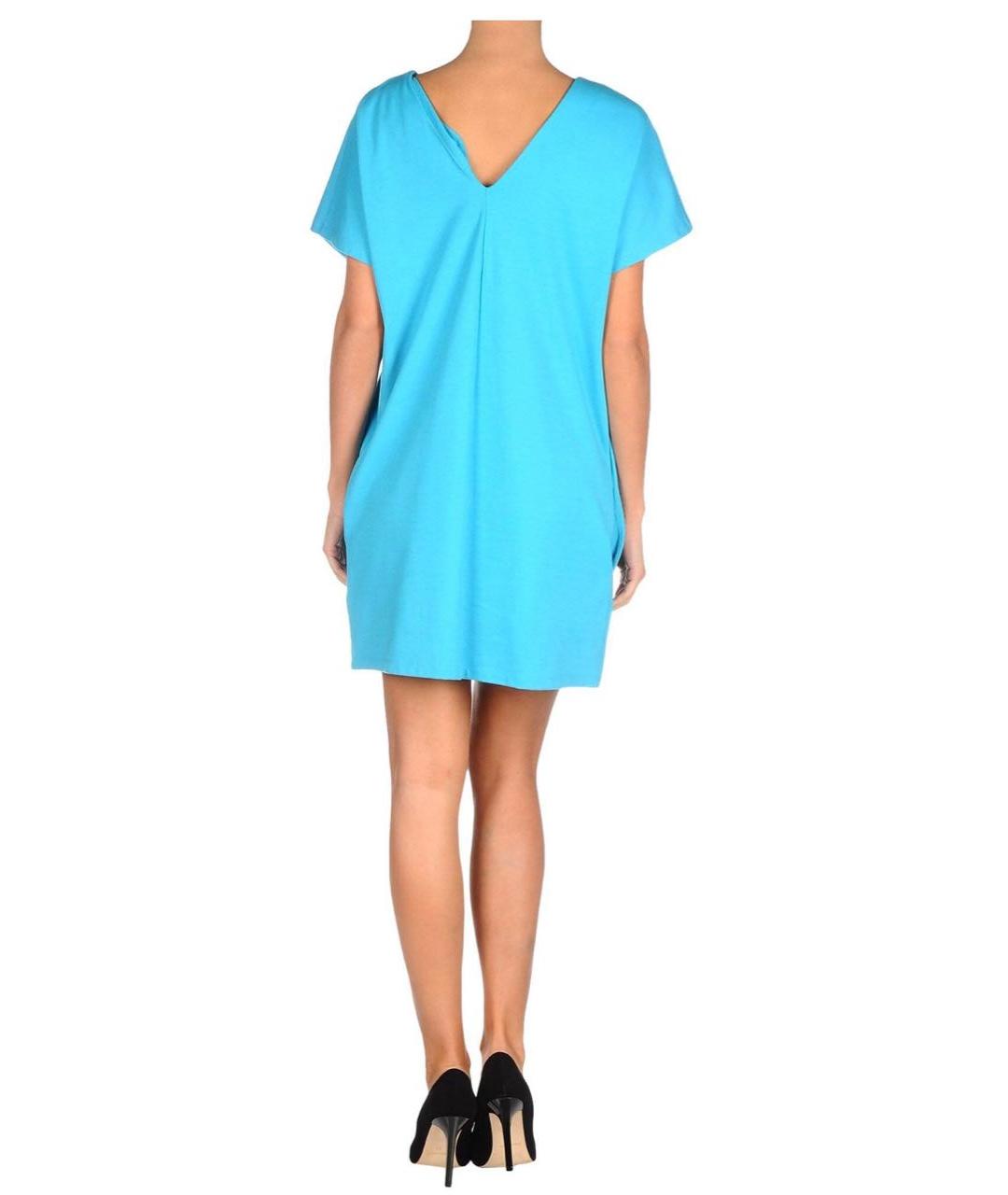 JO NO FUI Бирюзовое вискозное коктейльное платье, фото 3
