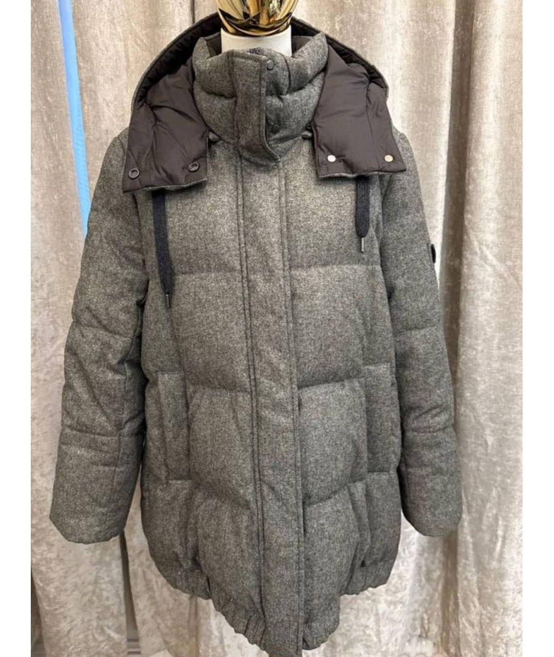 BRUNELLO CUCINELLI Антрацитовый кашемировый пуховик, фото 2