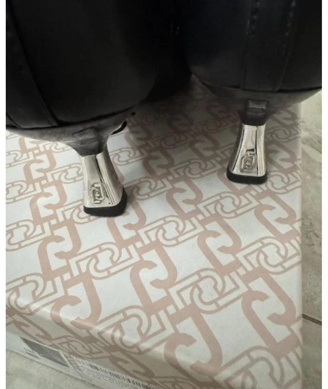 LIU JO Черные кожаные ботильоны, фото 7