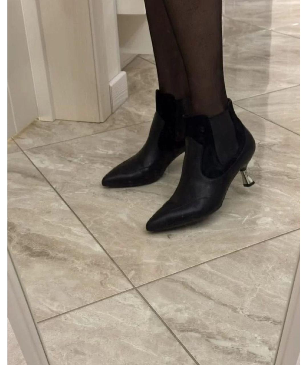 LIU JO Черные кожаные ботильоны, фото 3