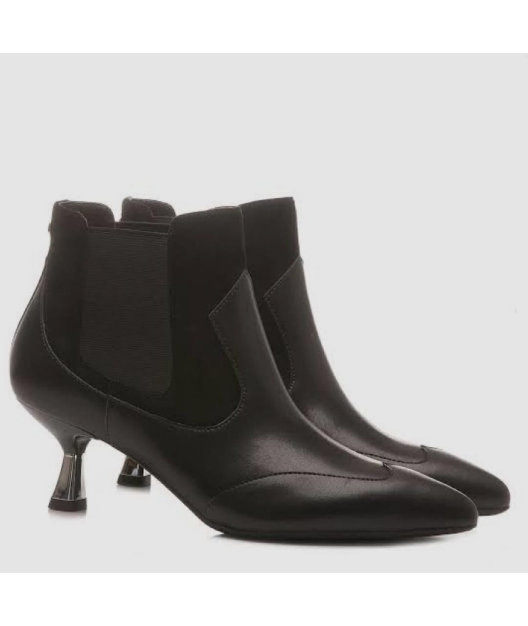 LIU JO Черные кожаные ботильоны, фото 10