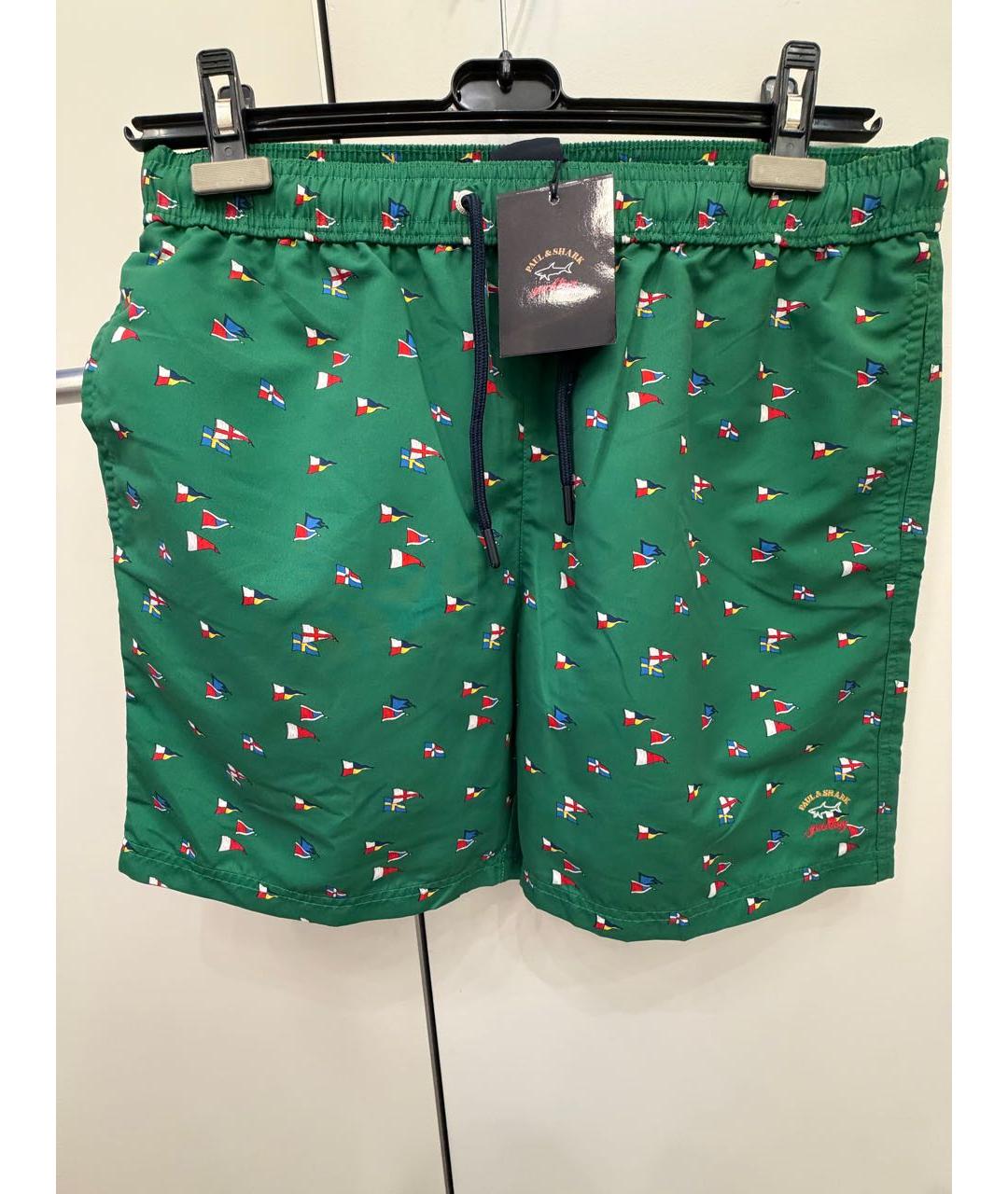 PAUL & SHARK Зеленые полиэстеровые шорты, фото 5