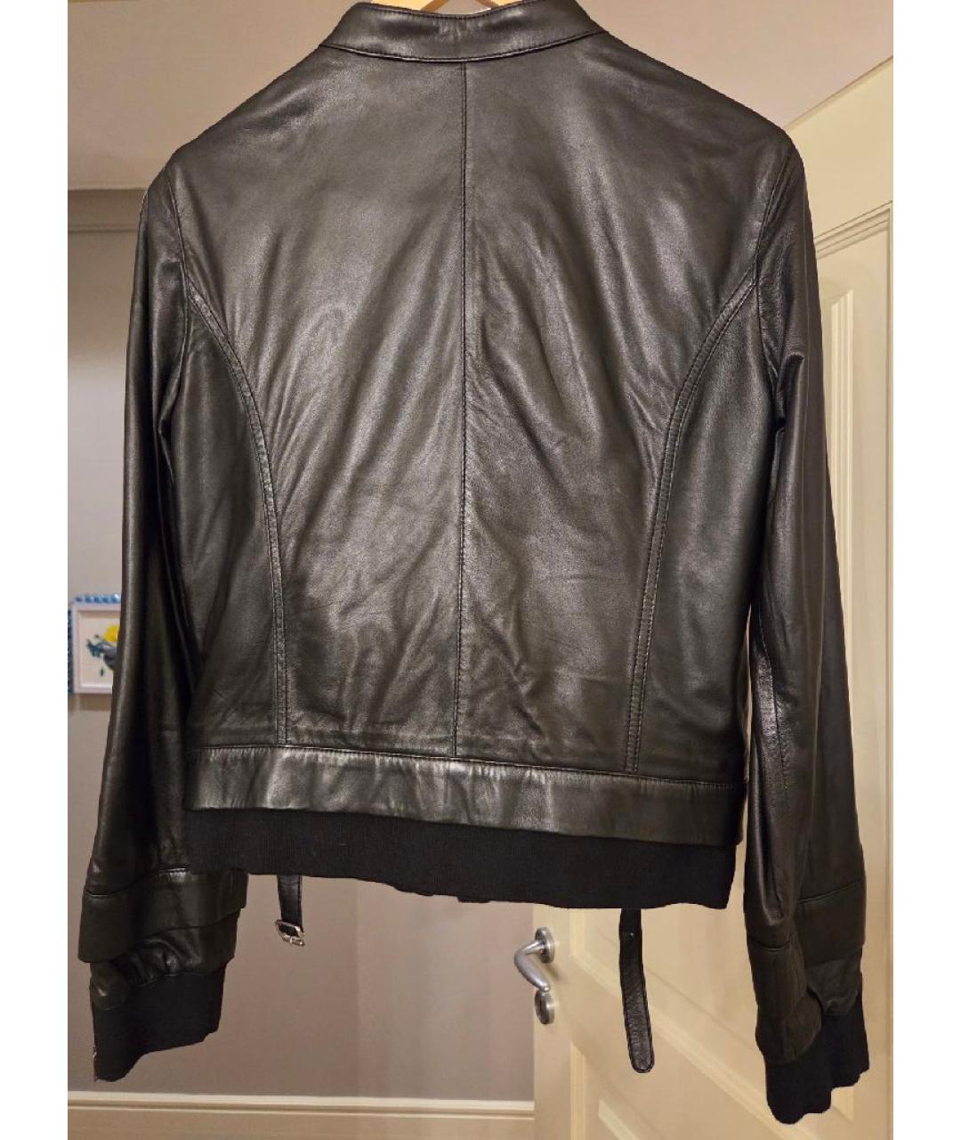 DIESEL BLACK GOLD Черная кожаная куртка, фото 2