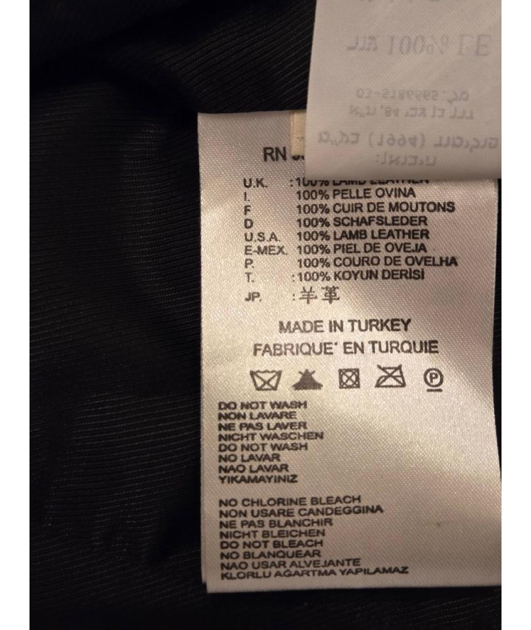 DIESEL BLACK GOLD Черная кожаная куртка, фото 6