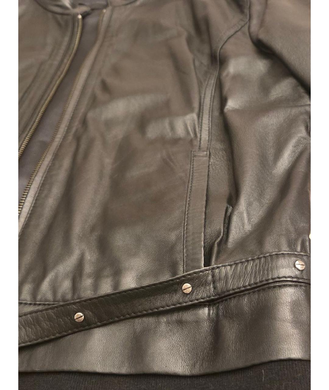 DIESEL BLACK GOLD Черная кожаная куртка, фото 8