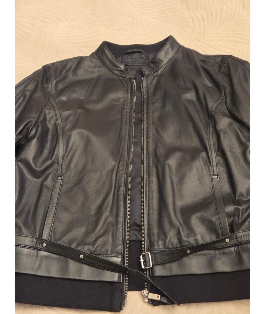 DIESEL BLACK GOLD Черная кожаная куртка, фото 3