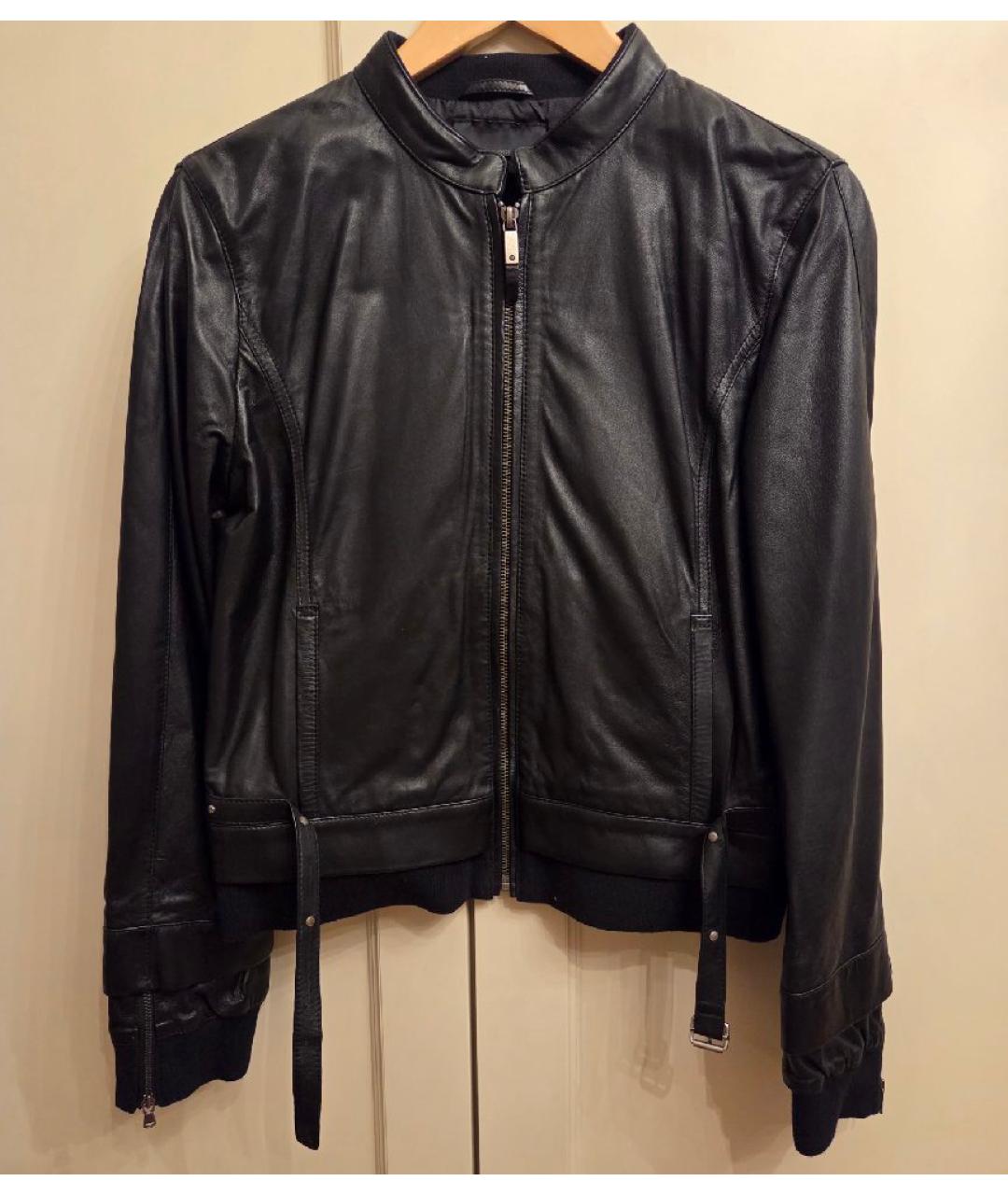 DIESEL BLACK GOLD Черная кожаная куртка, фото 10