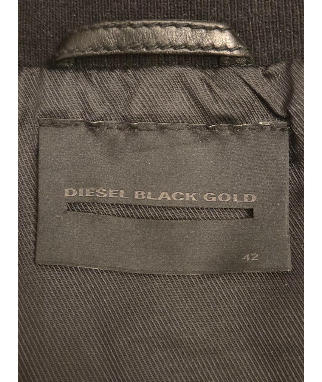DIESEL BLACK GOLD Черная кожаная куртка, фото 4