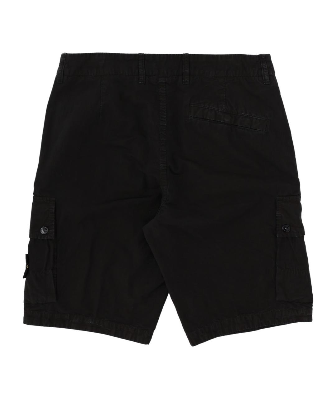STONE ISLAND Черные хлопковые шорты, фото 2
