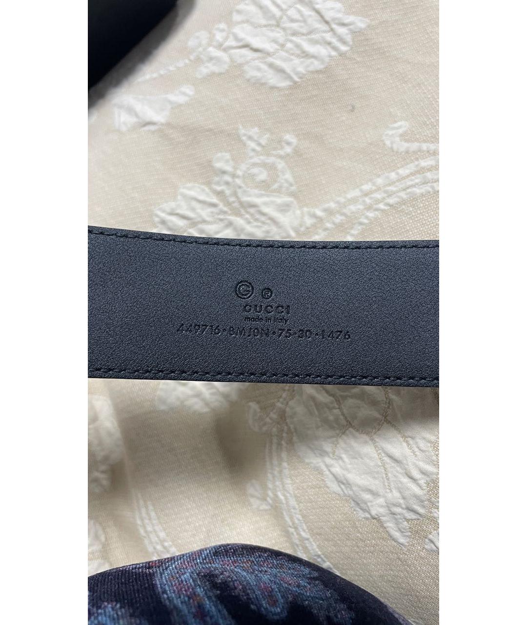 GUCCI Черный кожаный ремень, фото 3