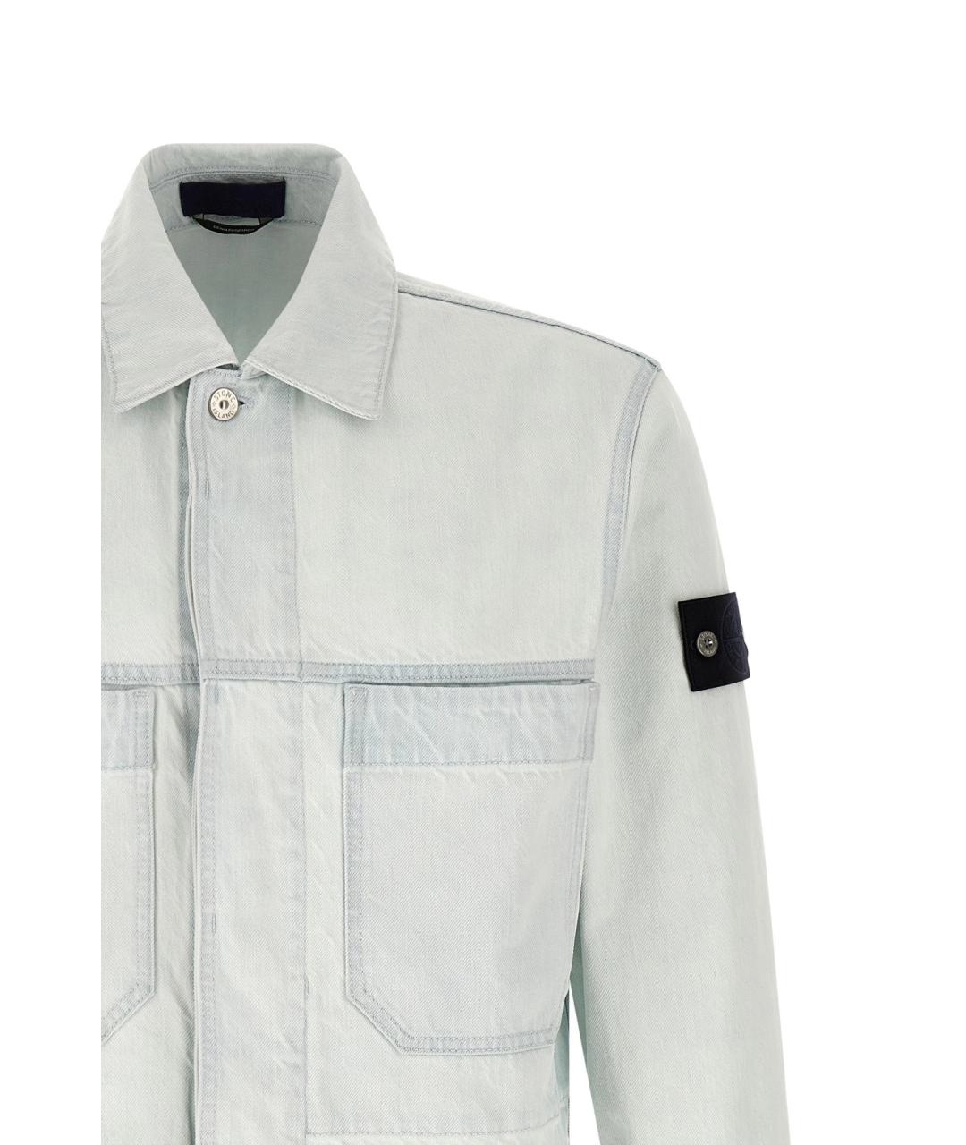 STONE ISLAND Голубая хлопковая куртка, фото 3