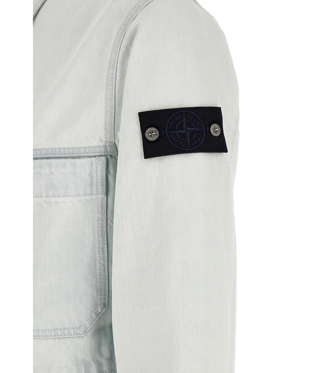 STONE ISLAND Голубая хлопковая куртка, фото 5