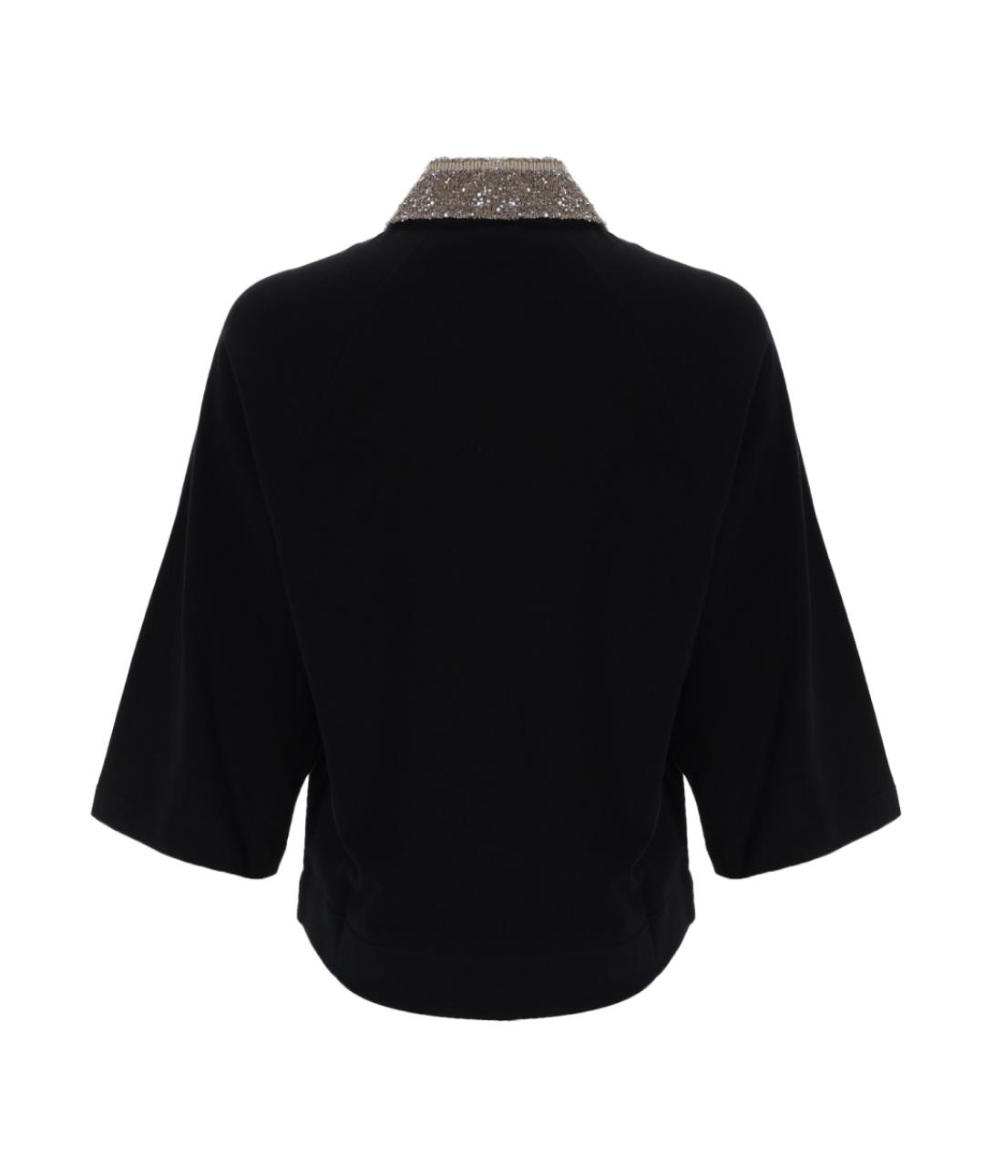 BRUNELLO CUCINELLI Черная хлопковая футболка, фото 2