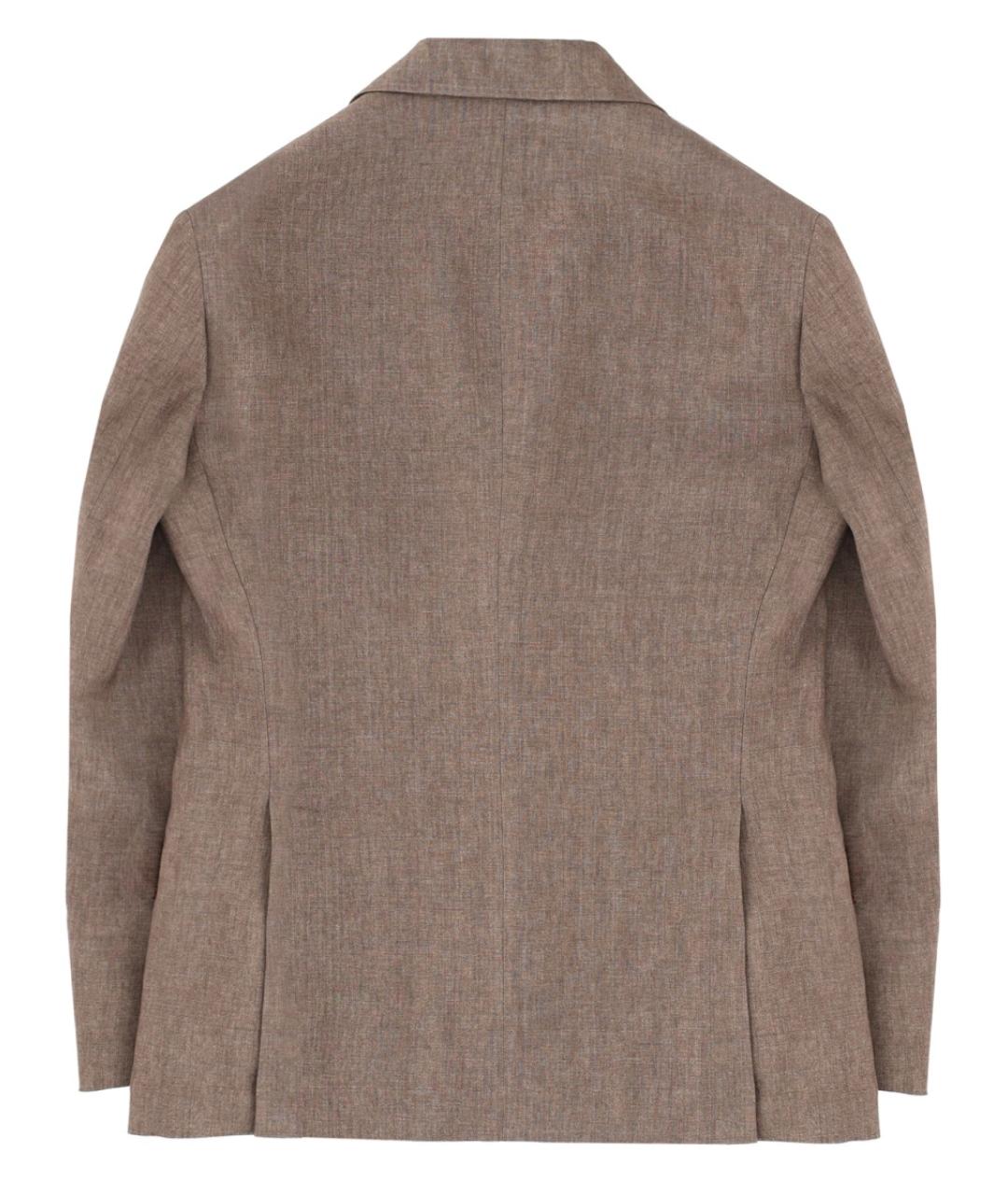 BRUNELLO CUCINELLI Коричневый льняной пиджак, фото 2