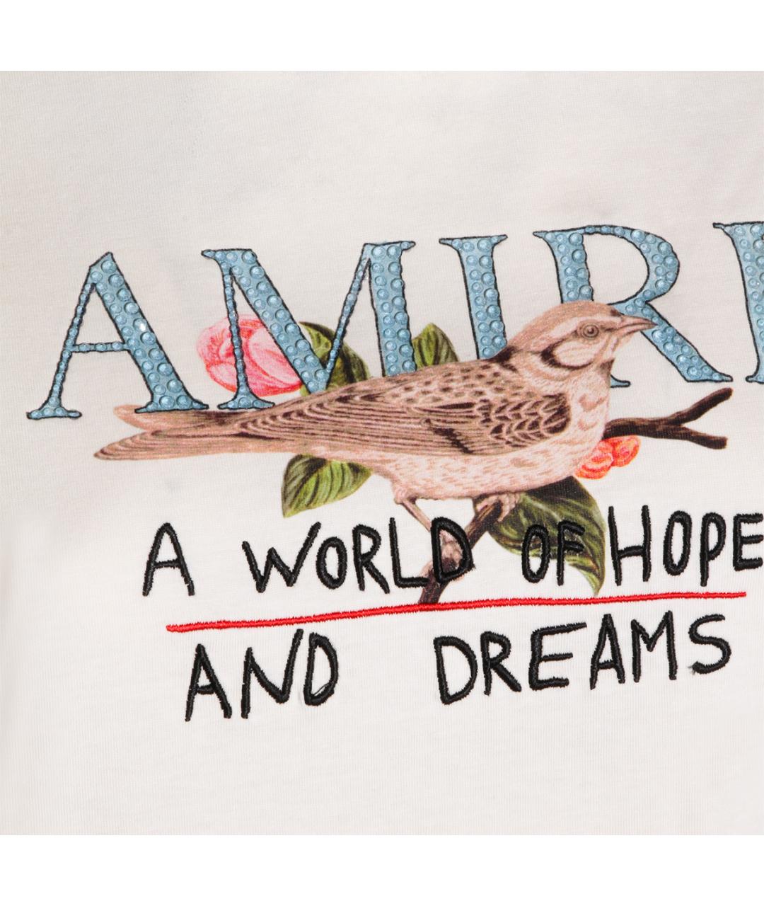 AMIRI Белая хлопковая футболка, фото 3