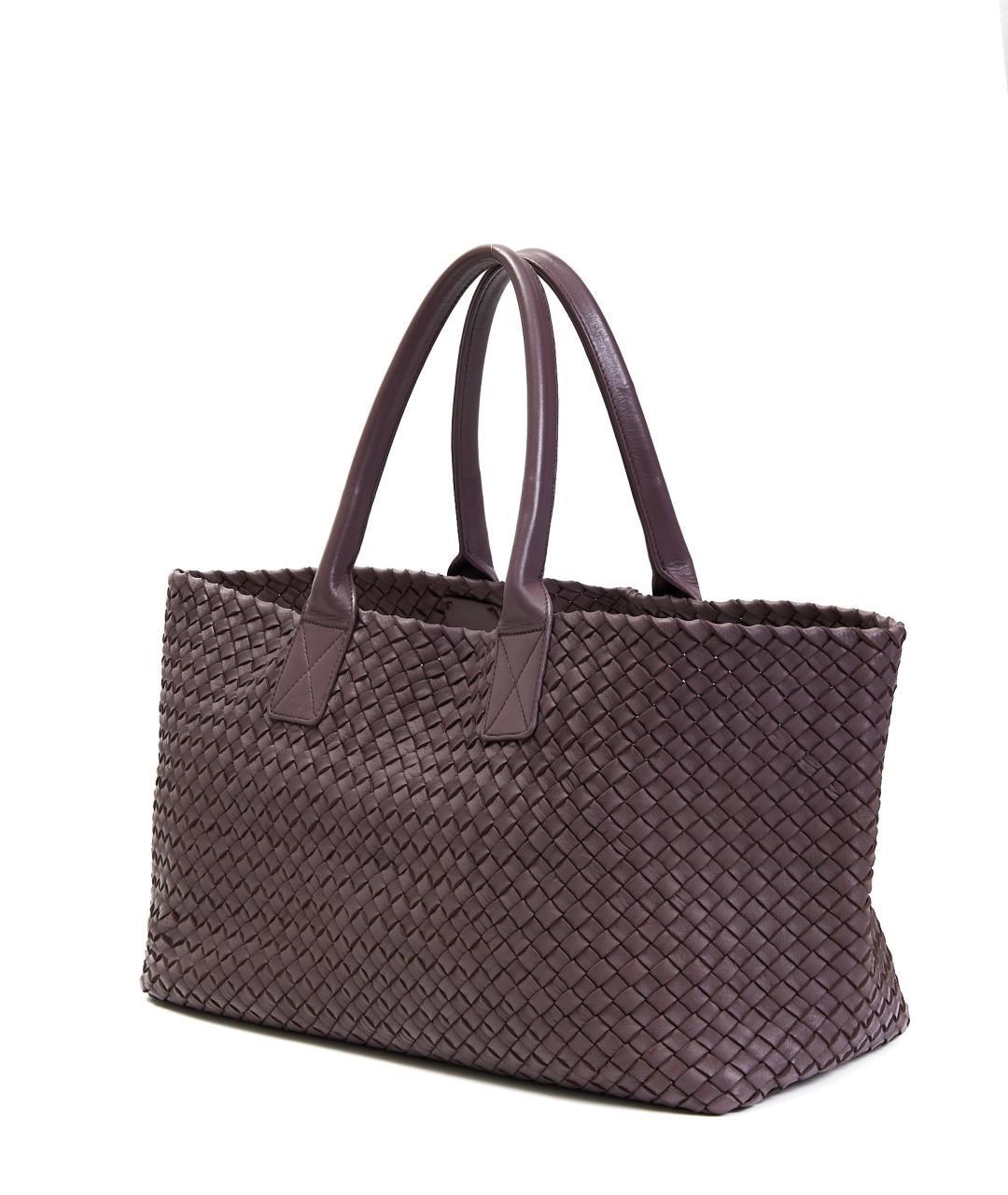 BOTTEGA VENETA Фиолетовая кожаная сумка тоут, фото 2